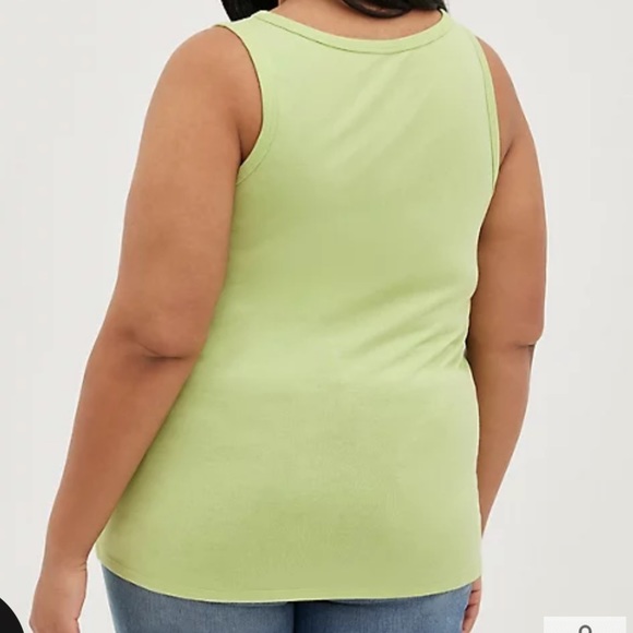 TORRID NWT CLASSIC CREW TANK - COTTON SUBLIME LIME GREEN 0651 - Picture 4 of 6